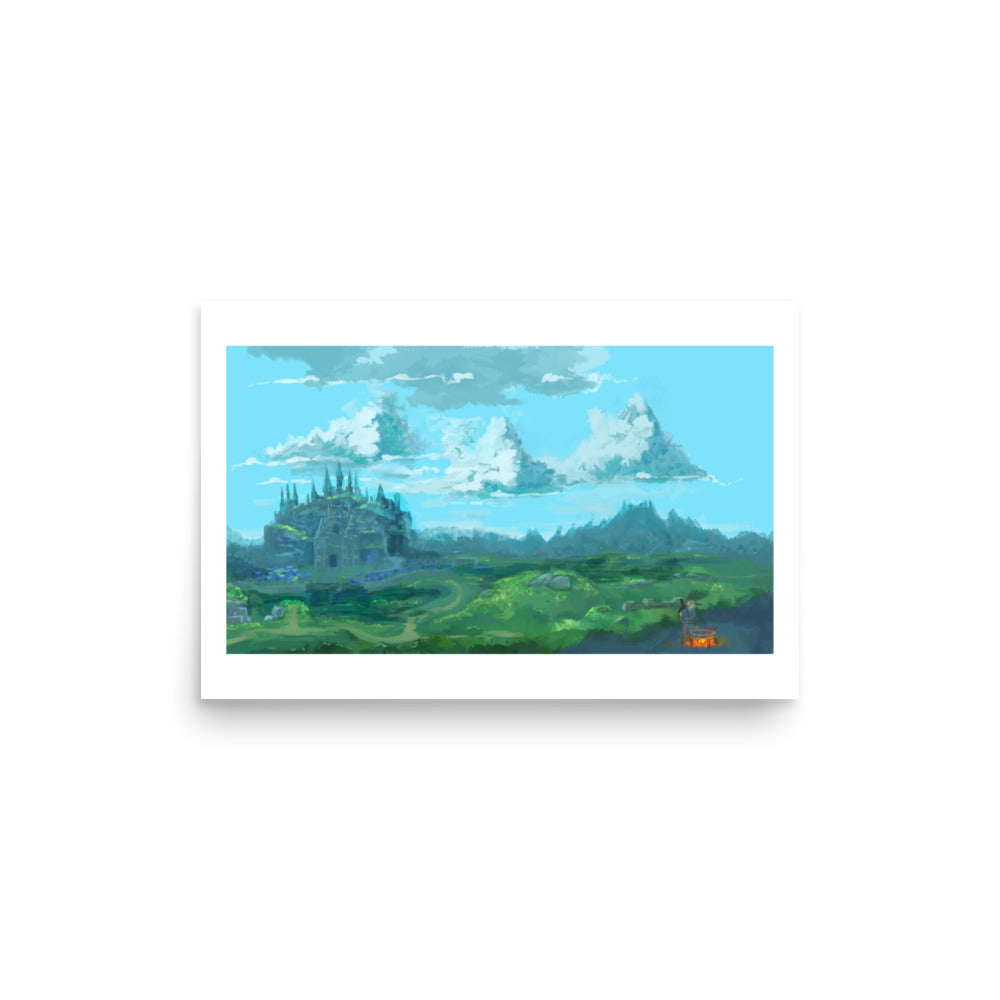 Zelda - Hyrule scenery print 12"x18" - Lxtus.art Collection